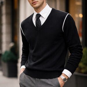 Dolce & Gabbana Men's Black V-Neck Sweater